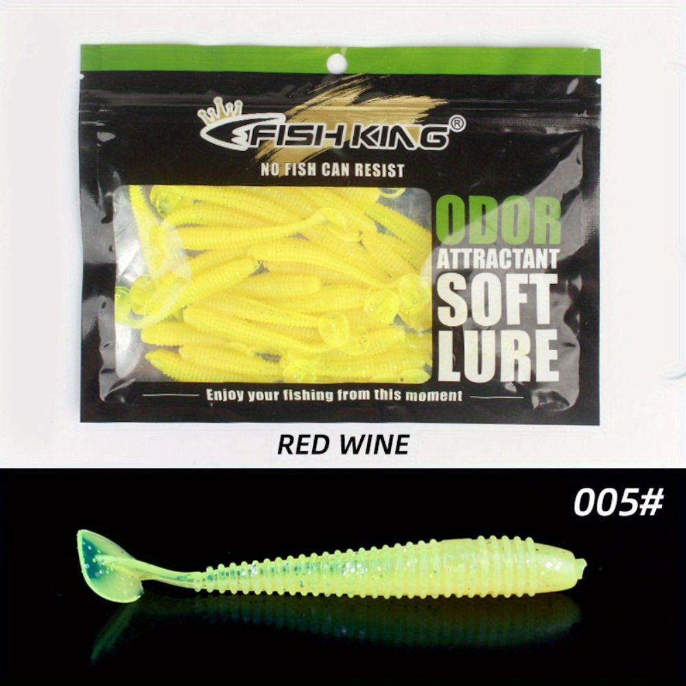 30pcs/Lot Long Tail Soft Lures Kit Silicone Bait 5.5cm 2.2g Wobblers  Artificial Swimbait With Jig Lead Hook Set Carp Bass Tackle