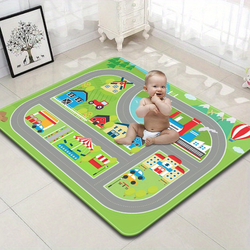 Child Early Education Rugs Cartoon Car Track Carpet Floor Mat Crawling  Carpet Game Mats Non-slip Pads