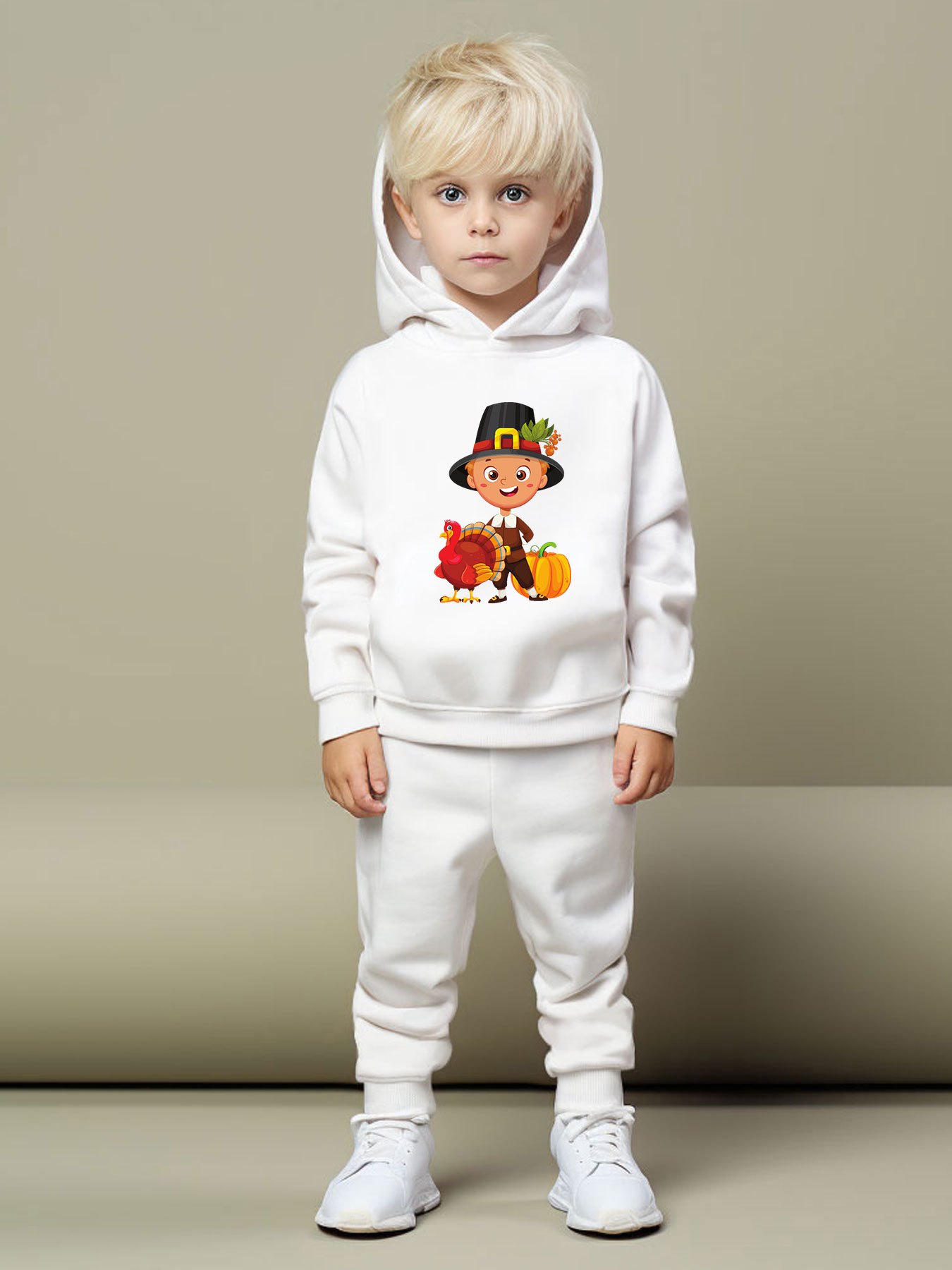 Hooded Outfit Cartoon Boy Pumpkin Print Boys Hoodie Comfy Temu New