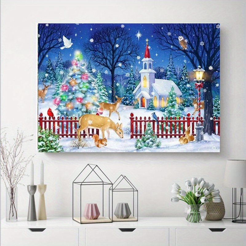 Full Square And Round Christmas Diamond Painting Kits For - Temu