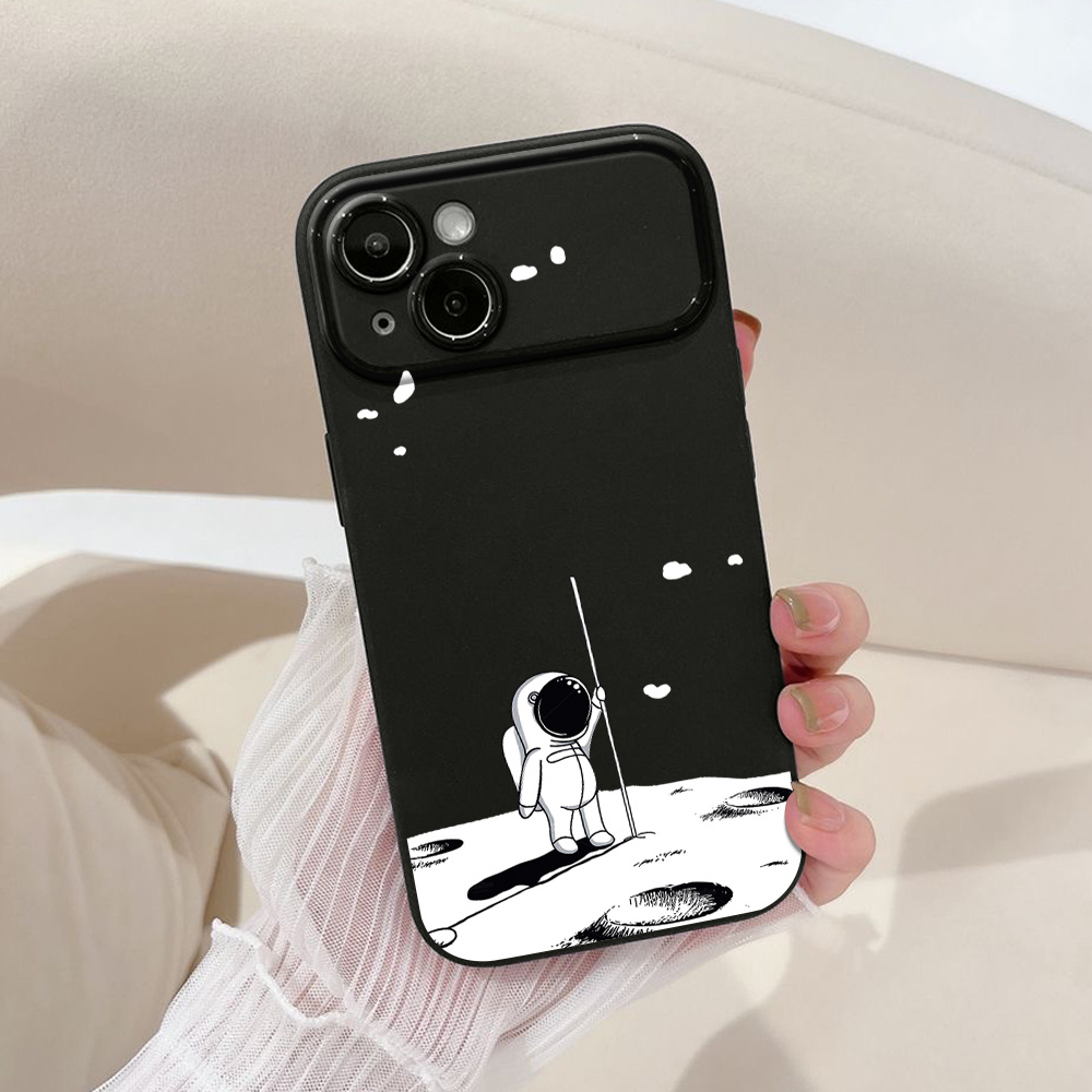 Funda de astronauta compatible con iPhone 14 14 Plus 14 Pro Max 6D chapado  con soporte, funda de astronauta, color negro para iPhone 14 Pro Max