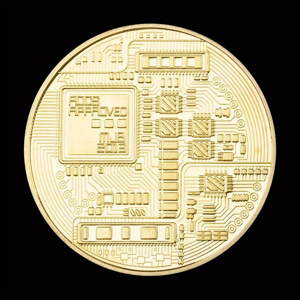 BITCOIN 1 PC Gold Plated Physical Collectors Coin Blockchain Cryptocurrency  BTC