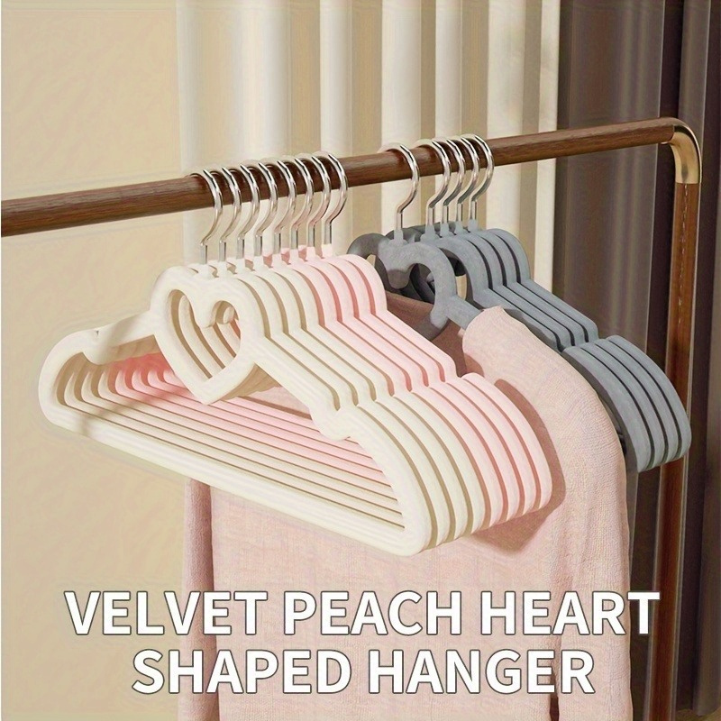 Household Flocking Hangers Velvet Anti Slip Hangers Clothing - Temu