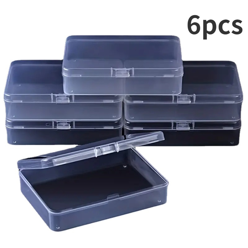Small Plastic Containers With Hinged Lids Rectangle Clear - Temu