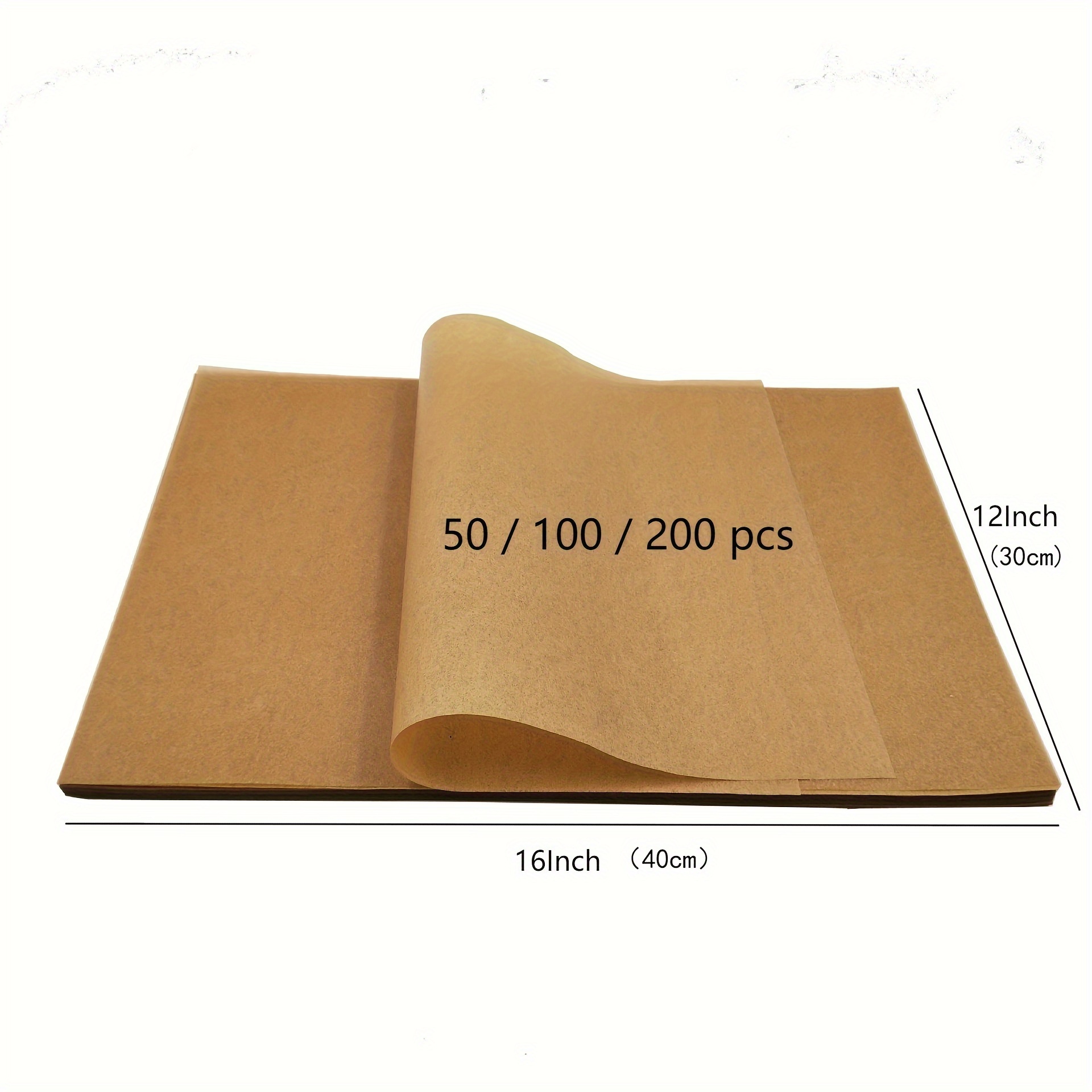 200PCS Unbleached Parchment Paper sheets 12 x 16 Precut Parchment Paper for