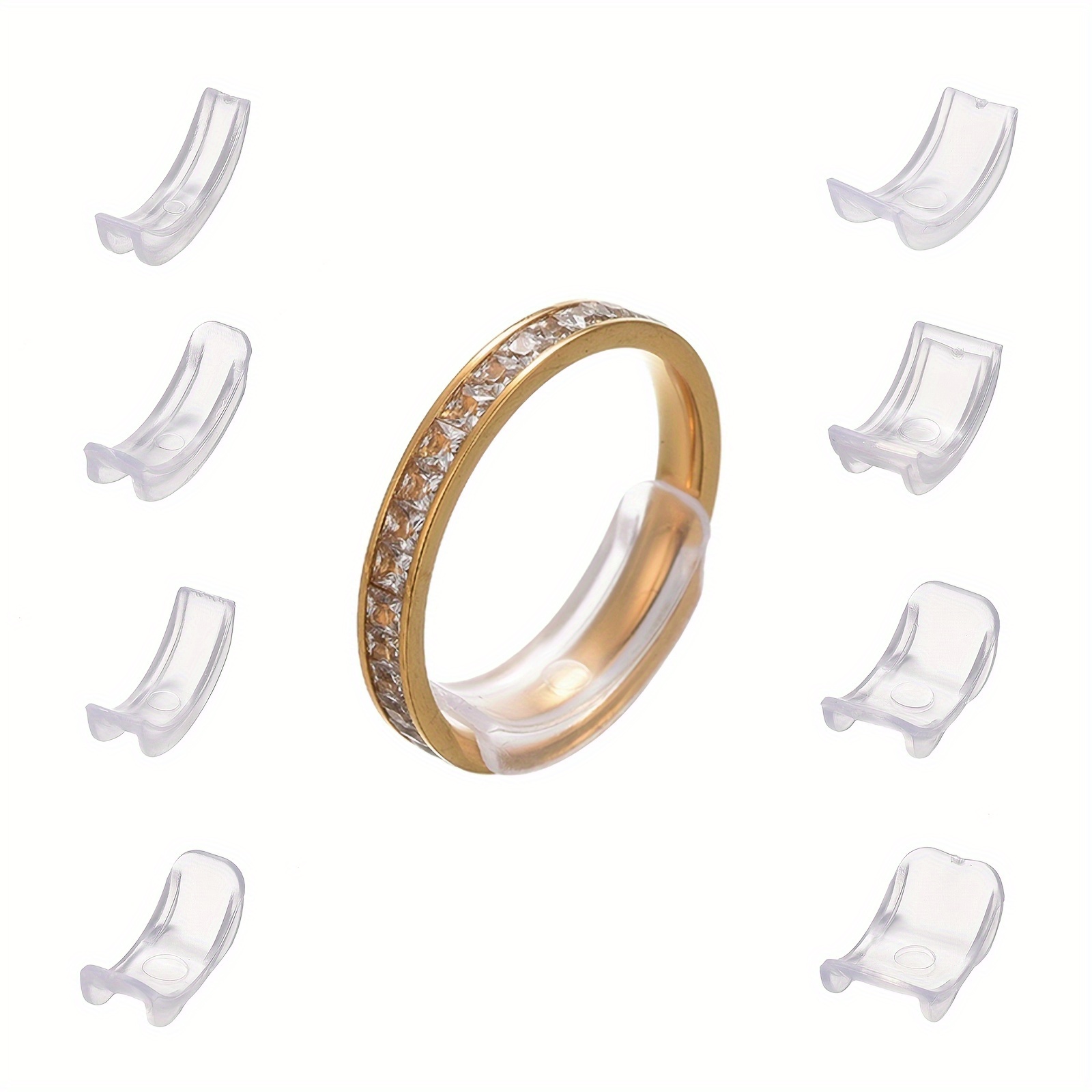 12Pcs Invisible Ring Size Adjuster TPU Ring Guard Clear Ring Size Reducer  for Loose Rings(Thin) 