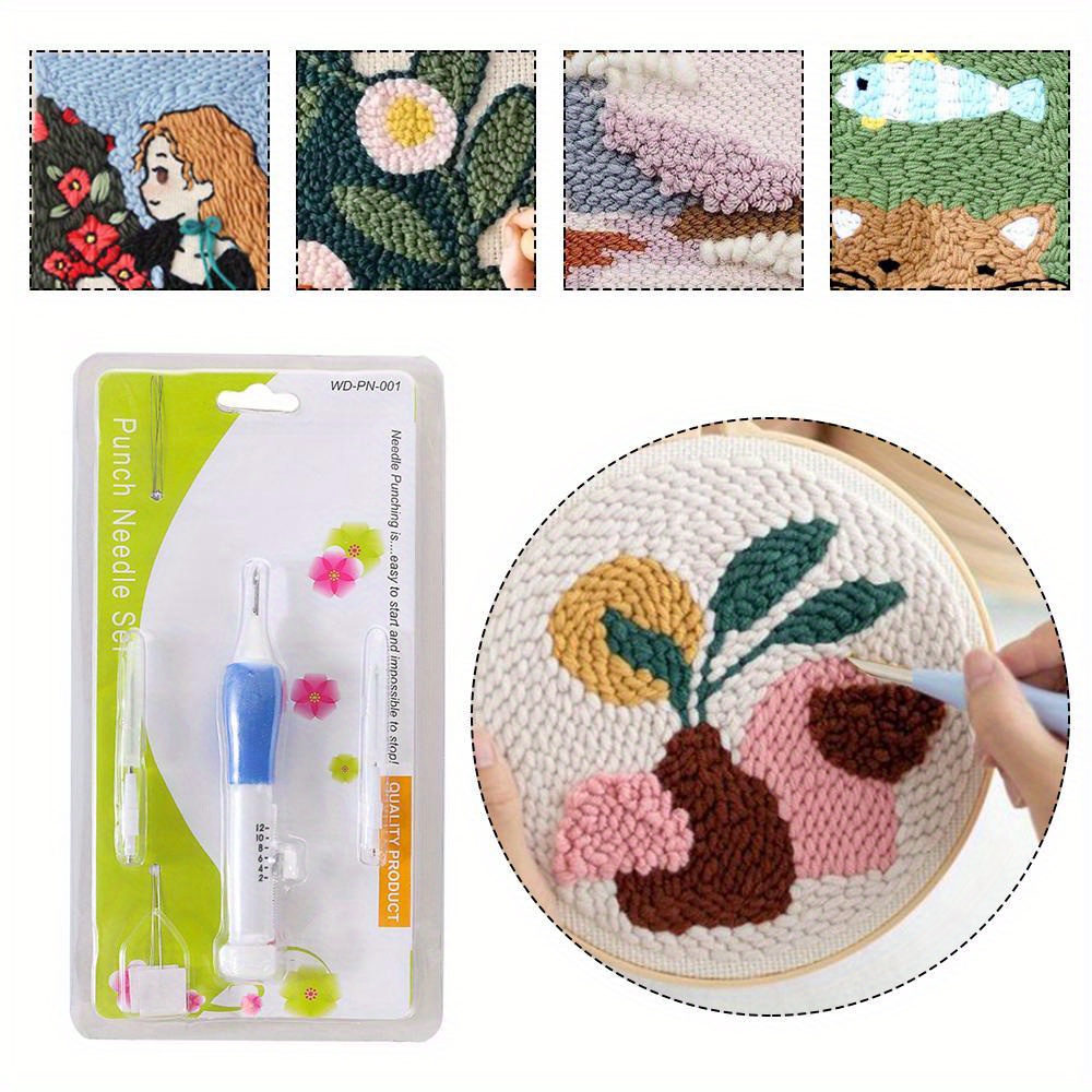 Embroidery Kits Punch Needle Magic Embroidery Pen Embroidery - Temu