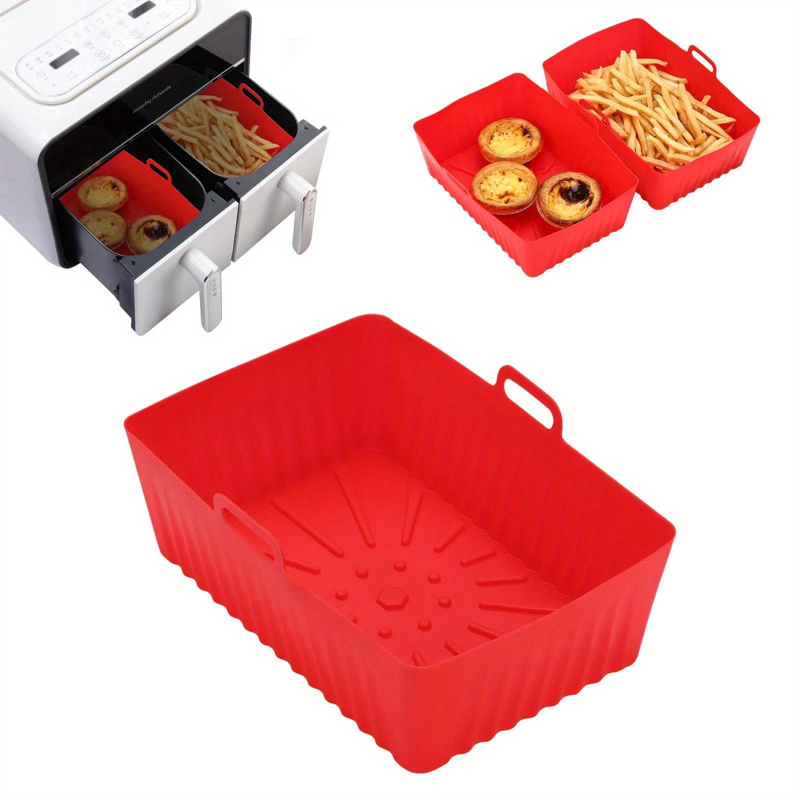 Air Fryer Oven Baking Tray, Silicone Tray, Fried Chicken, Pizza Mat,  Oilless Pan, Air Fryer Accessories - AliExpress