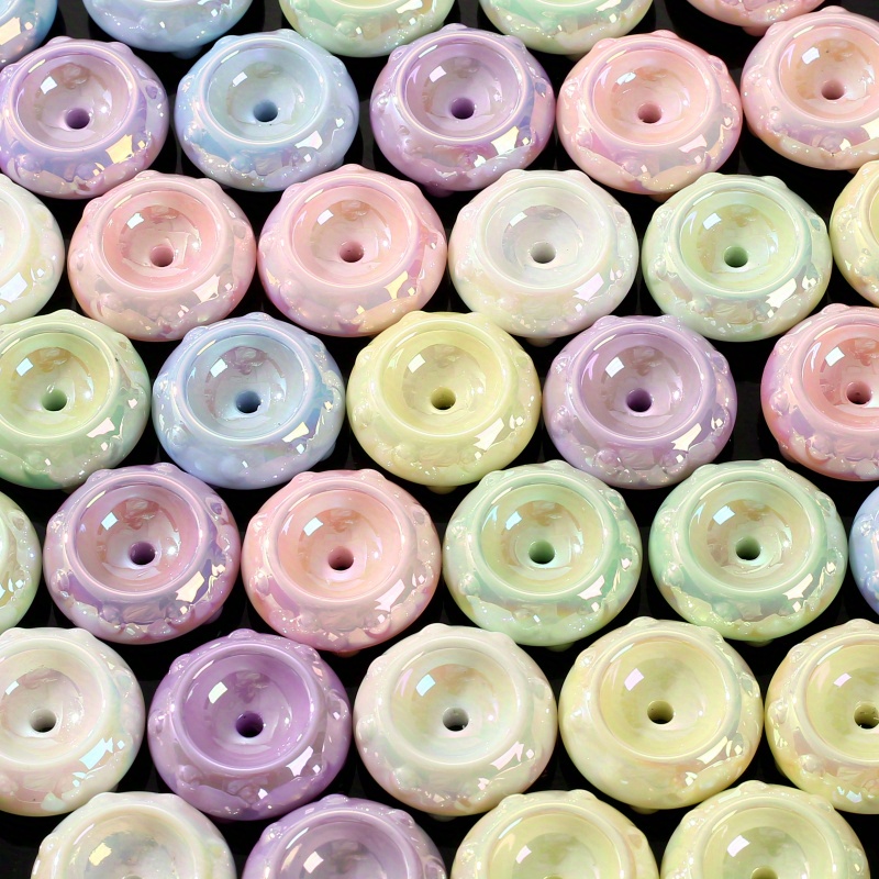 Light Pink Opaque 24mm Flower Plastic Beads (10pcs)