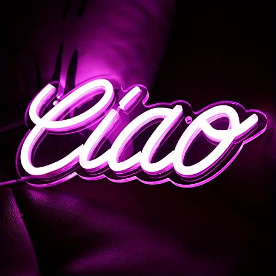 Ciao Neon Sign Italian Hello Sign Wall Decoration Living - Temu