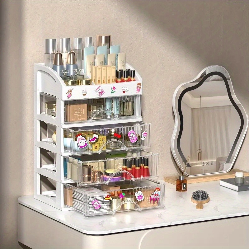 ONXE Organizador de maquillaje con cajones, organizador de encimera de gran  capacidad para tocador, escritorio de baño y dormitorio, organizador de