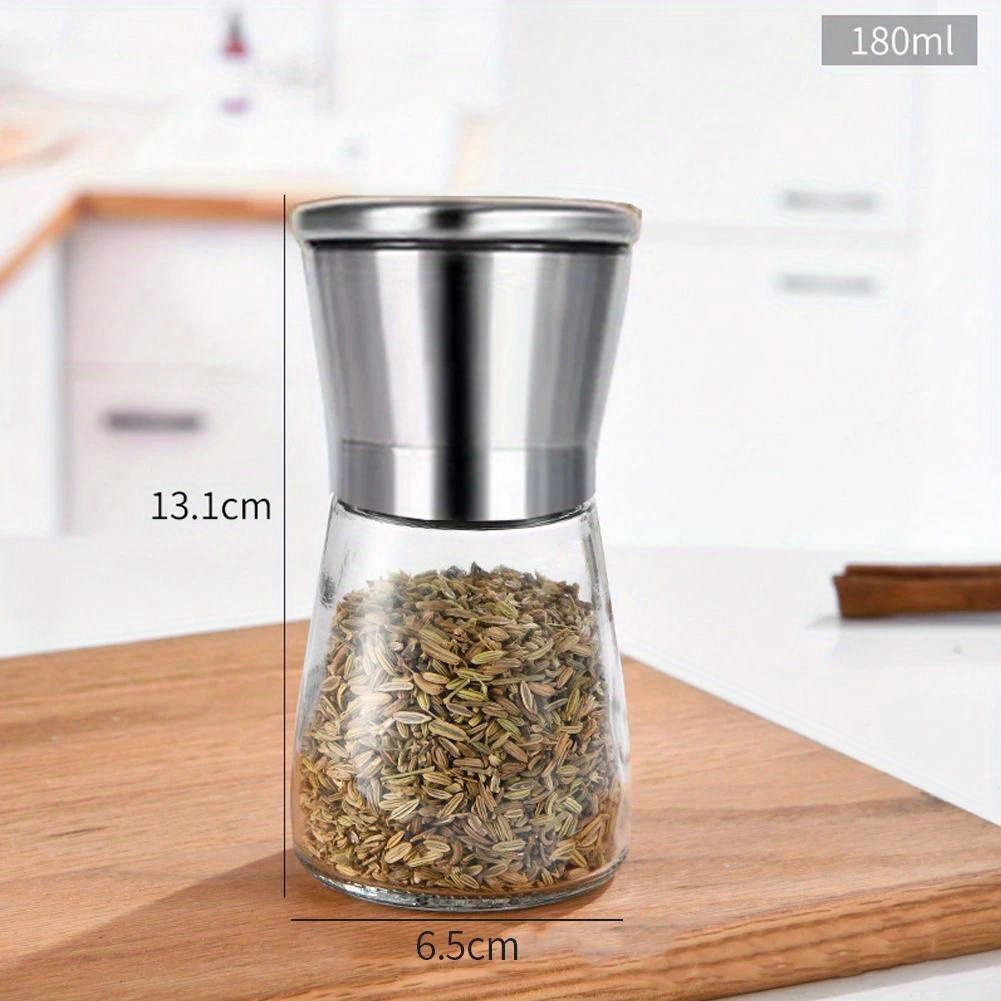 Manual Pepper And Salt Mill, Set Of 2 Spice Grinders, 6.5 Inches Height