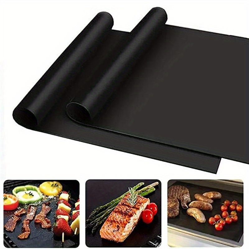 Tapis de barbecue antiadhésif, tapis de cuisson barbecue, 6 Pcs Barbecue  Mat Set 40x33cm, plaque de cuisson réutilisable, feuille de téflon, pour  barbecues à gaz, électriques et au charbon de bois (4