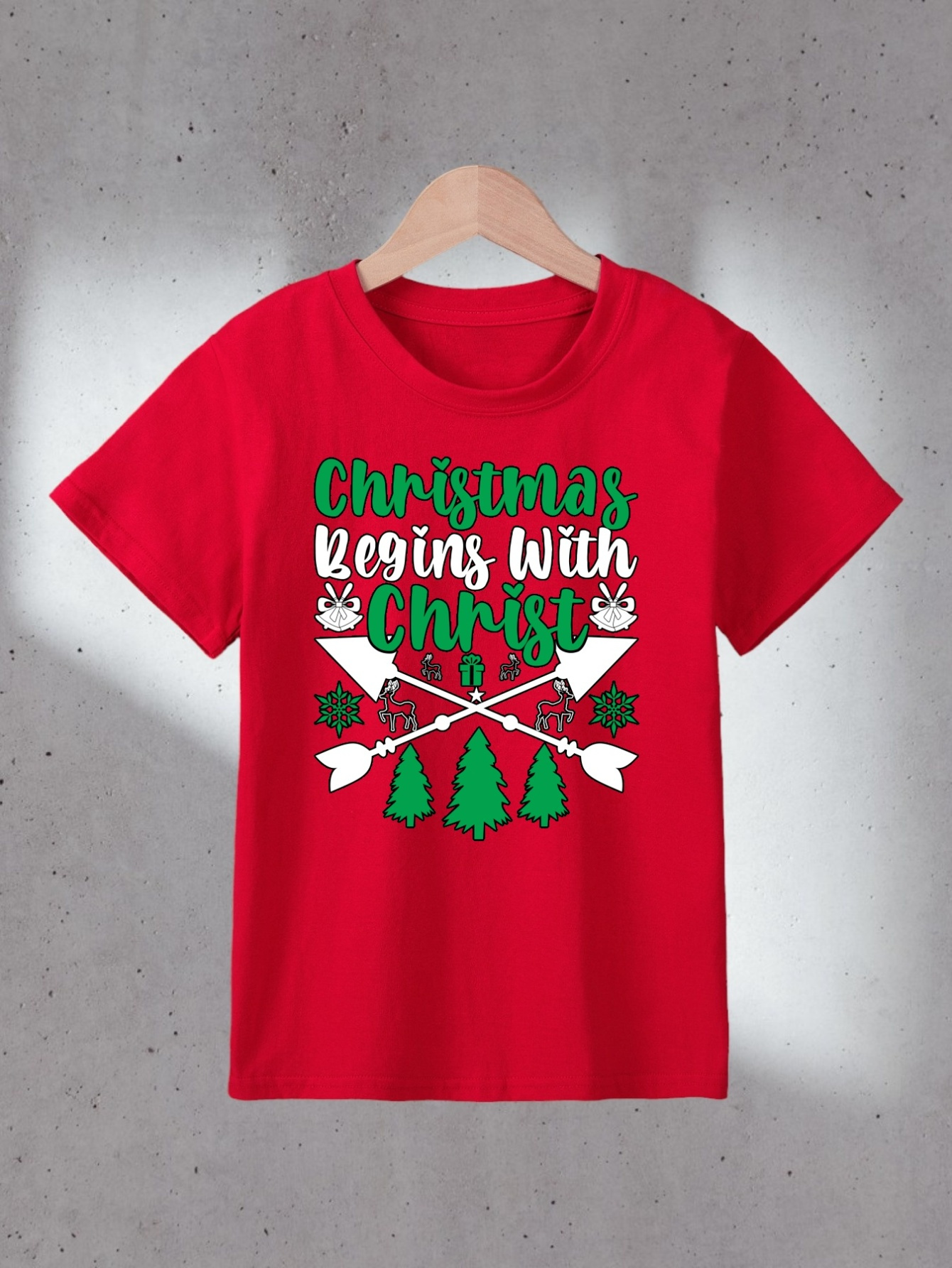 christmas begins with christ t shirt