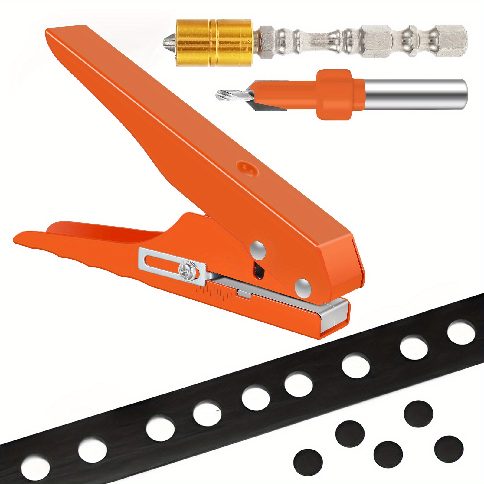 Single Hole Punch, Heavy Duty Hole Puncher, Handheld Paper Hole Puncher,  Edge Banding Punching Pliers Punching Tool with Limit Taper Drill＆Taper  Drill