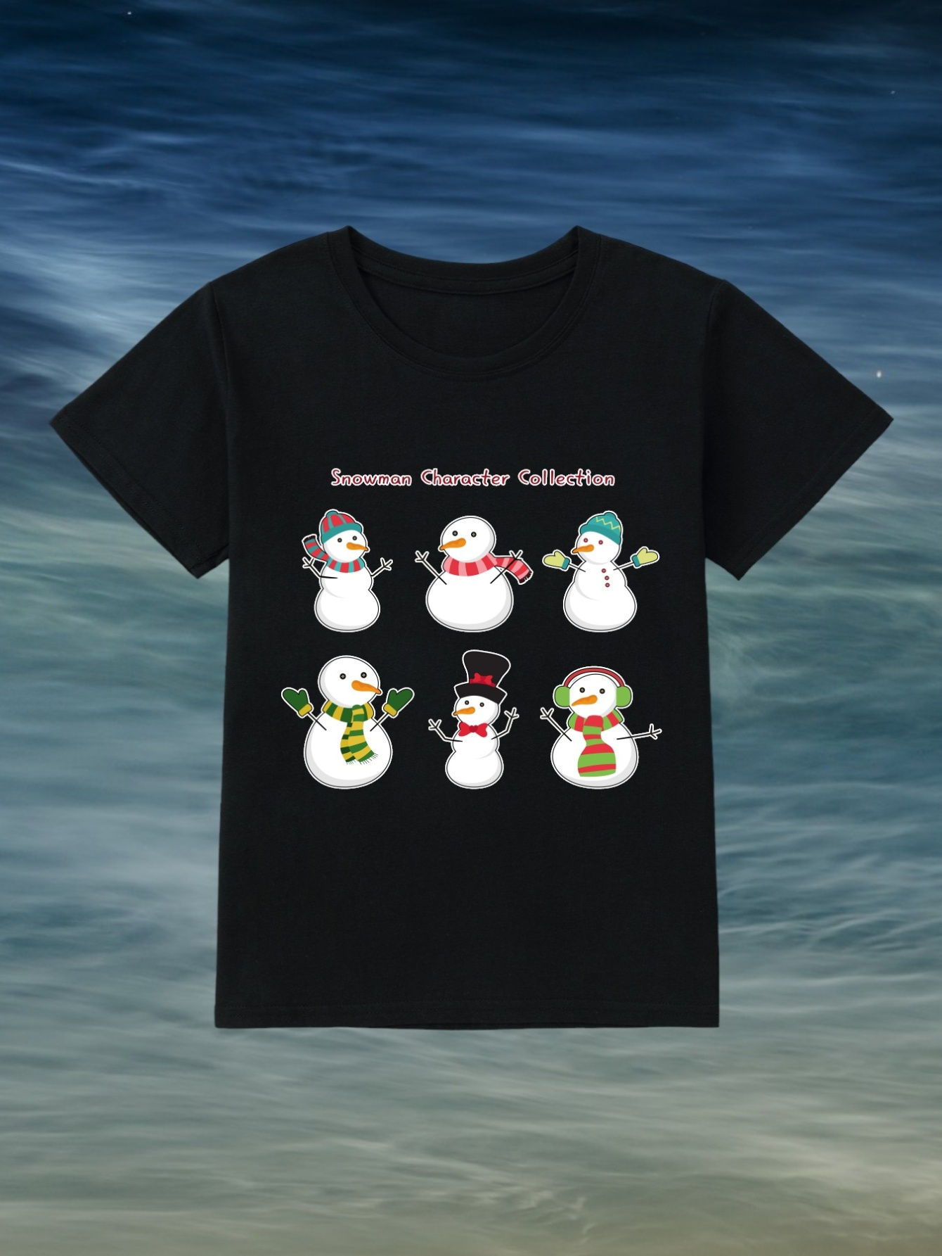 Camiseta Manga Corta Niño Cara Muñeco Nieve Navidad - Temu Chile