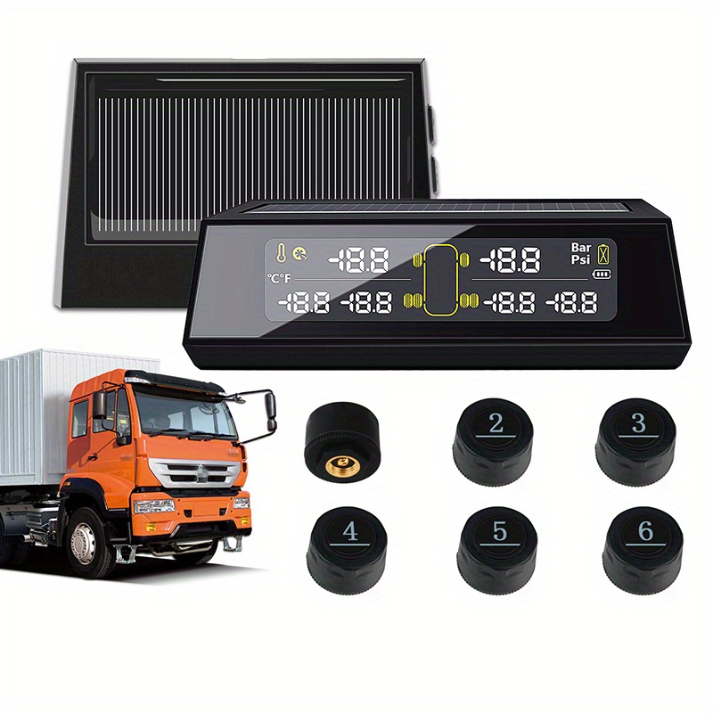 Rv Tpms Tire Pressure Monitoring System Solar Wireless Tpms - Temu