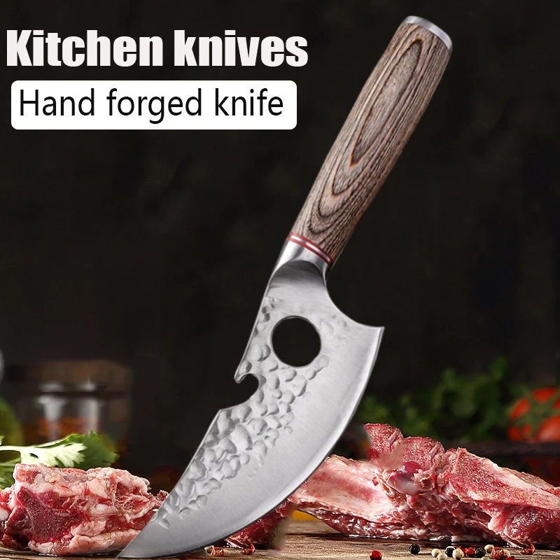 Professional Traditional Forged Chef Knife Full Tang Kitchen Knives High  Manganese Steel Slicing Meat Cleaver Serbian Butcher Chopper Kitchen Knife  Sharp Blade Slicer Slaughtering Knife For Family Bbq Or Camping - Temu