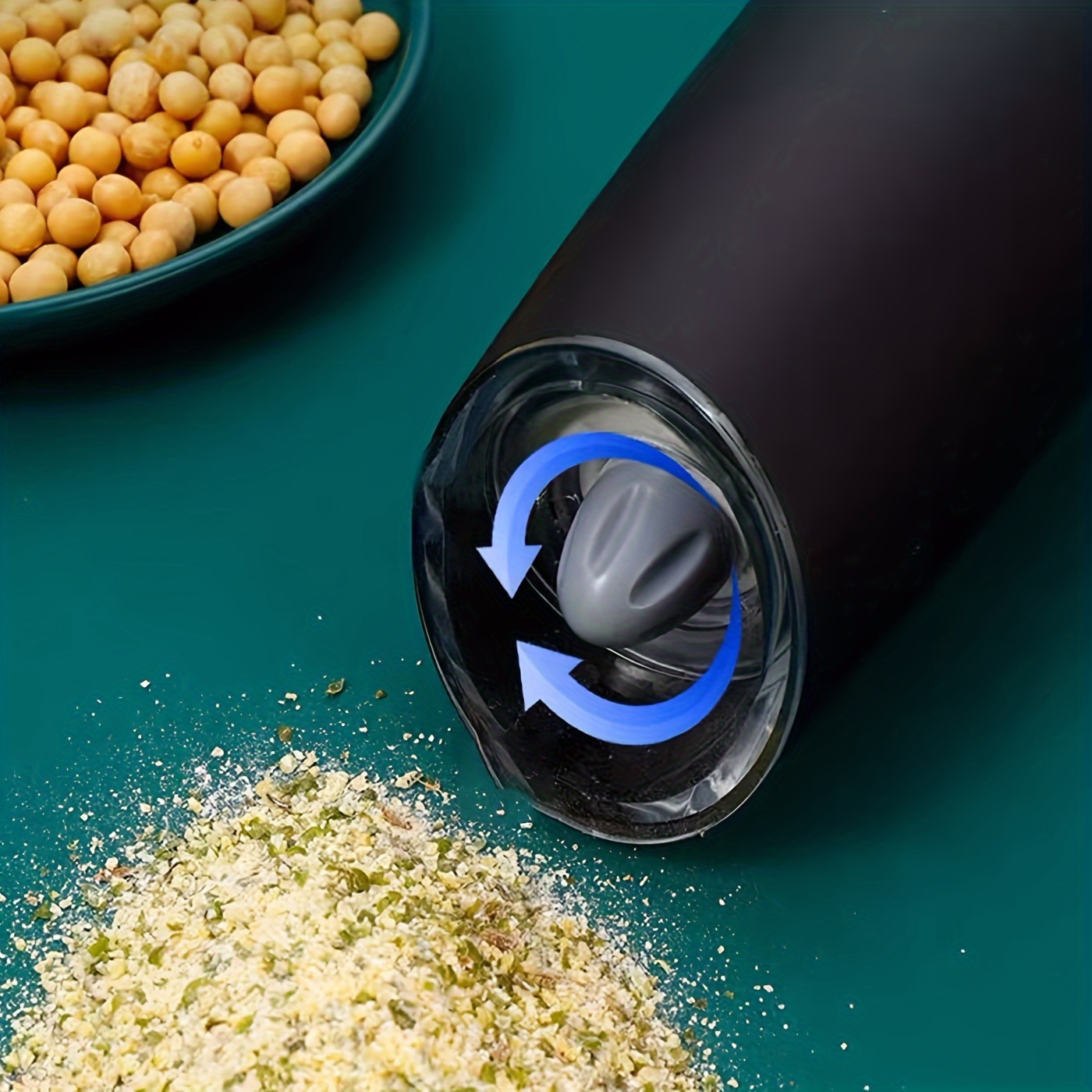 Gravity Electric Pepper And Salt Grinder Set, Adjustable Coarseness,  Battery Powered With Led Light, One Hand Automatic Operation, Stainless  Steel Black - Temu