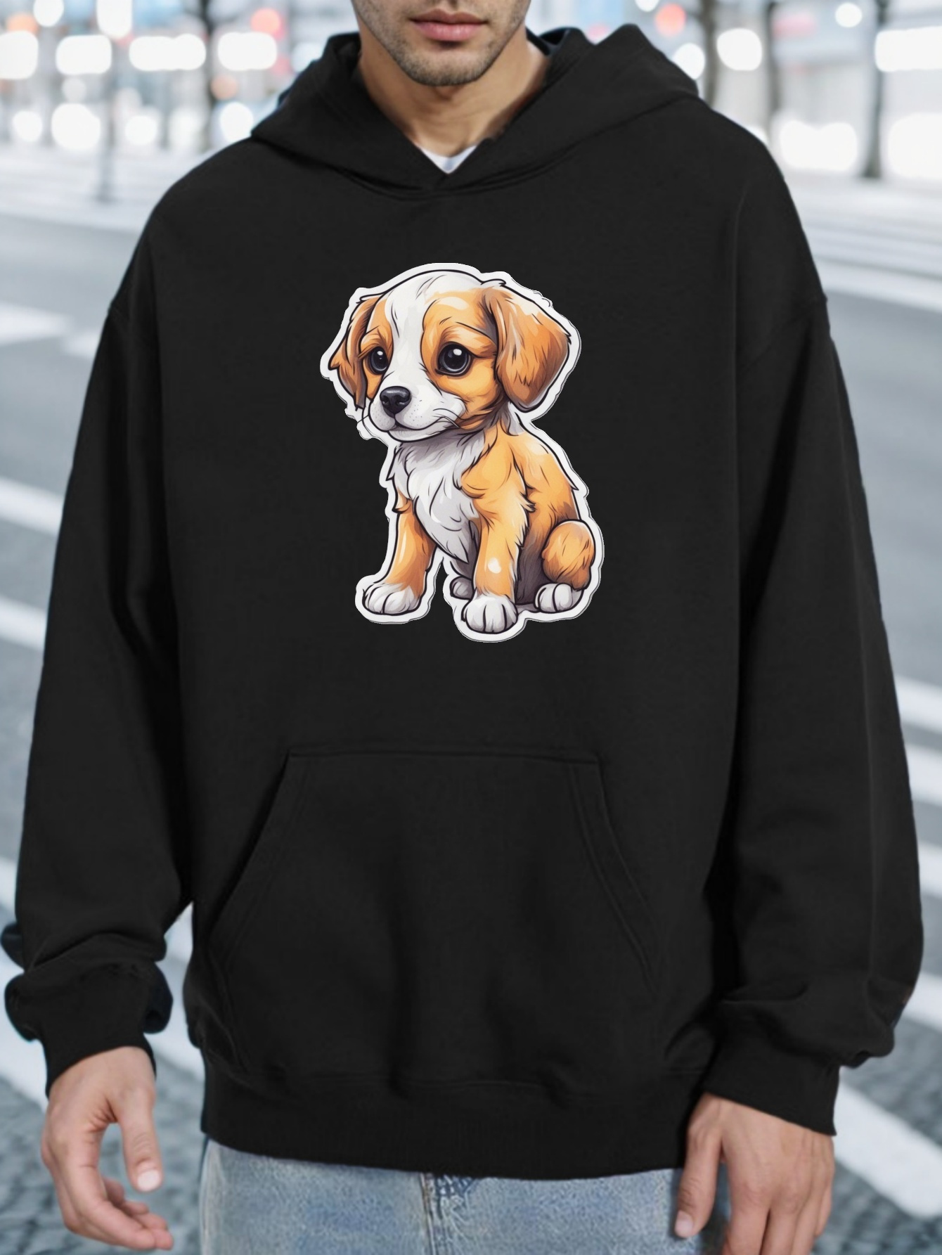 Lindas Sudaderas Con Capucha Con Estampado De Perros Para Temu