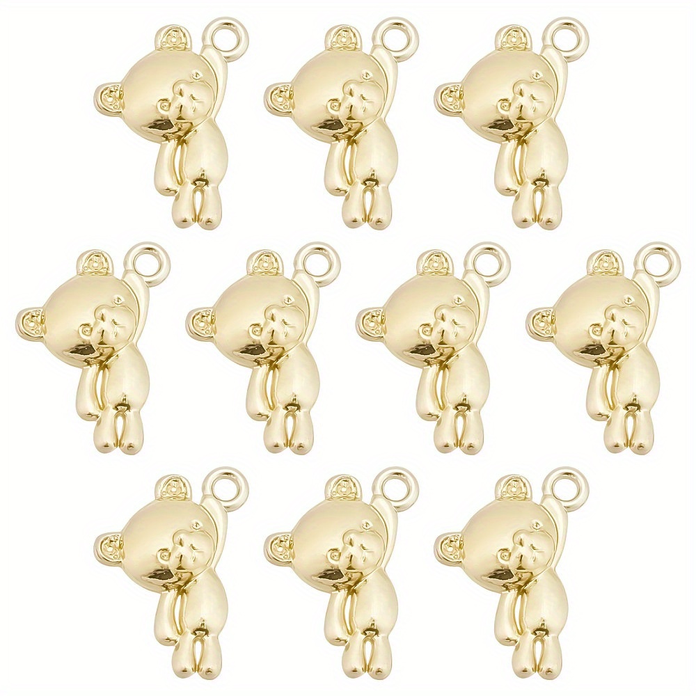 10pcs Cartoon Bear Resin Charms for DIY Jewelry, Jewels Making, Earring Necklace Pendant Keychain Accessories Charms, for Making Bulk,Temu