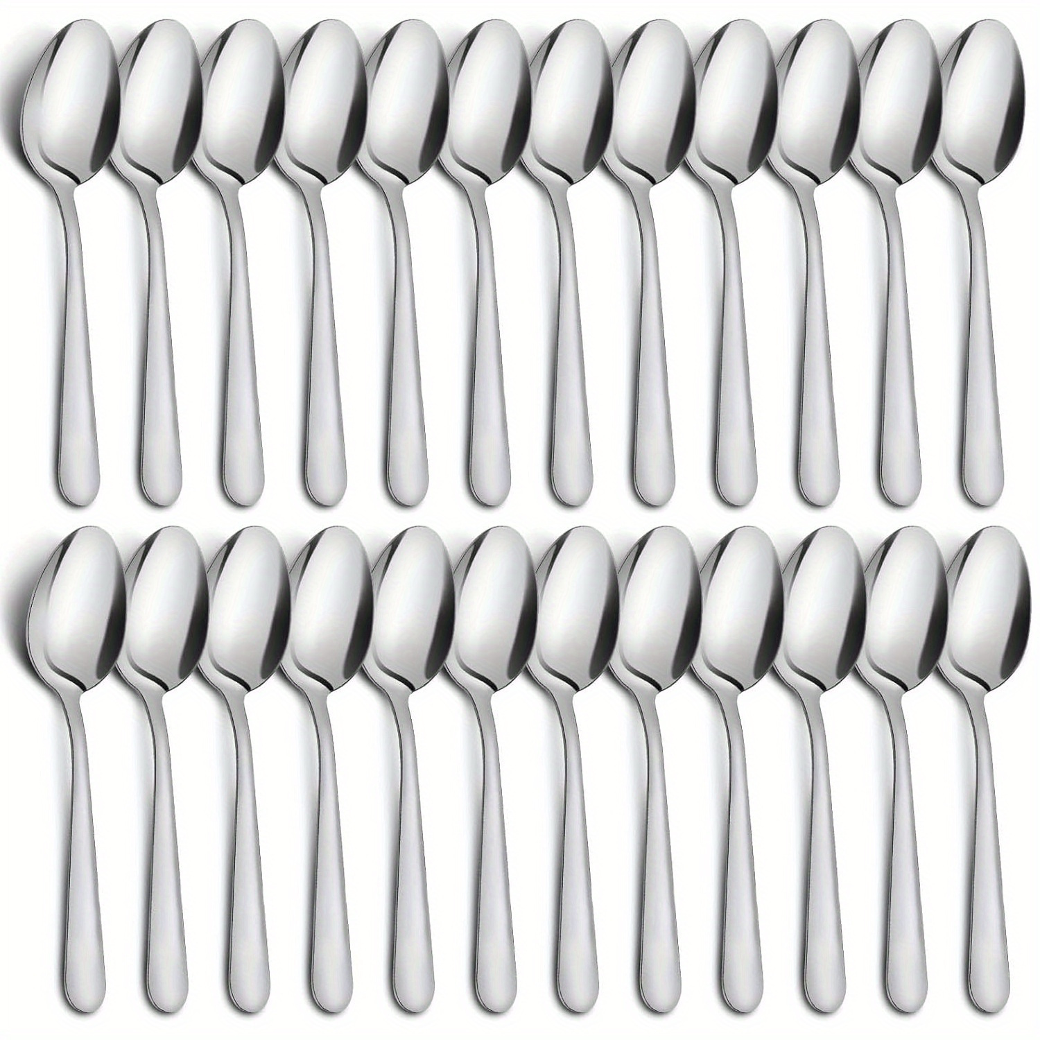 

6/12/24 Pcs Dinner Spoons Set, 6.7" Stainless Steel Spoons Silverware, Durable Dessert Spoons, Table Spoon Use For Home, Kitchen And Restaurant