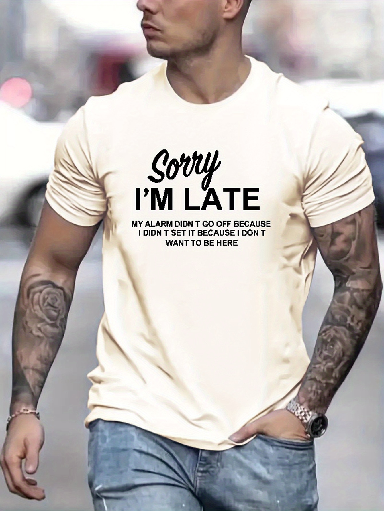 Tee-Shirt Homme message, Désolé je suis en retard..