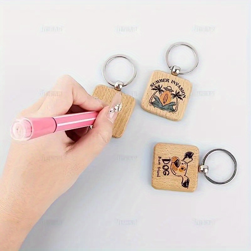 10 Pieces Blank Key Chain Keychain Key Rings Bag Hanging DIY