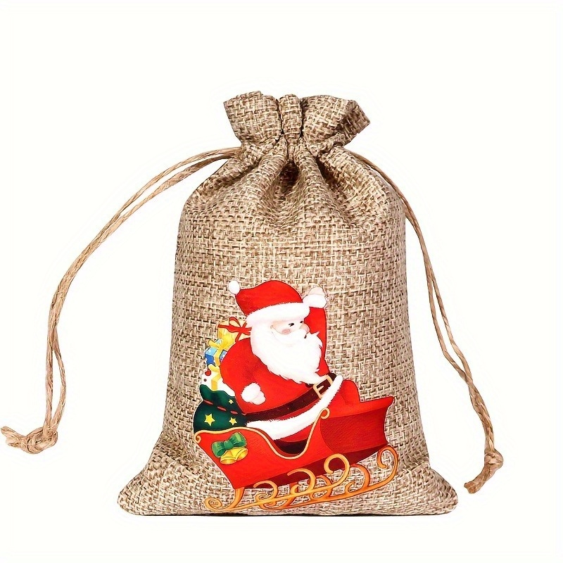 Christmas Burlap Bags, Christmas Gift Drawstring Bag, Candy Snack Storage  Bag, Christmas Party Decor, Party Gift Bag, Food Packaging Bag, Festival  Decor Supplies, Holiday Gift Packaging - Temu