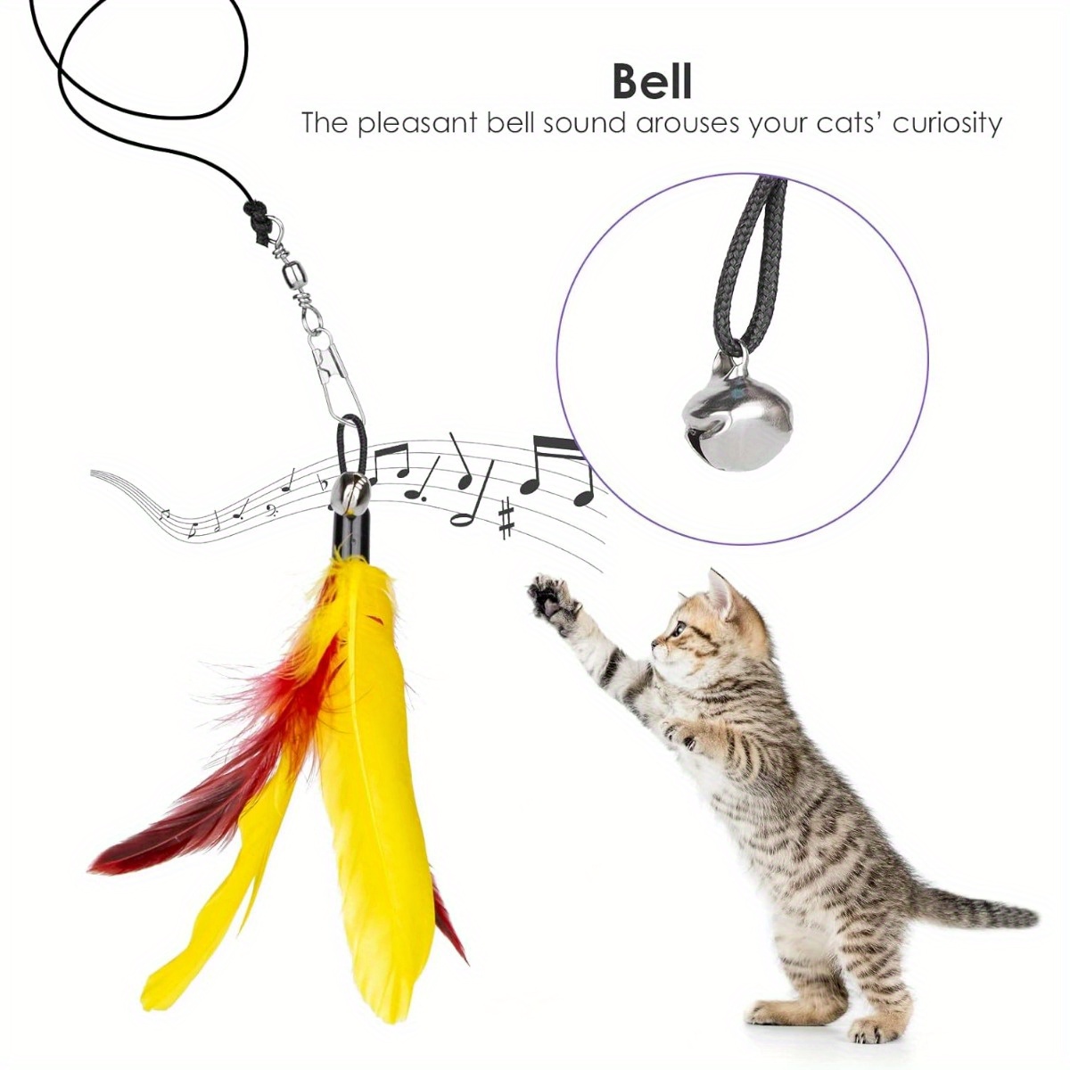 Cat Feather Toys Interactive Cat Toys Include Retractable - Temu
