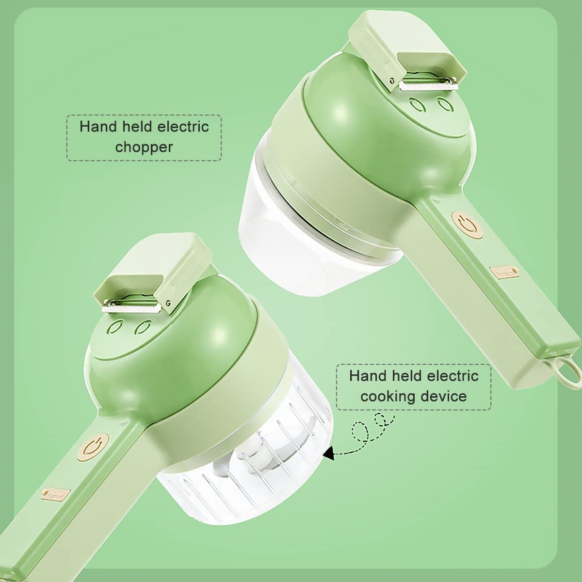 Vegetable Chopper 4 in 1 Handheld Electric Food Chopper Set Wireless  Vegetable Cutter Set with USB Powered for Garlic Chili Onion Celery Ginger  Meat