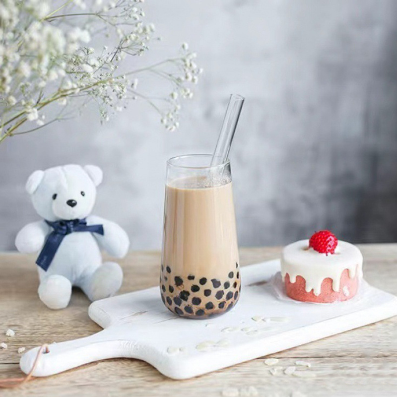 Reusable Glass Straw Set for Boba, Bubble Tea, Smoothies