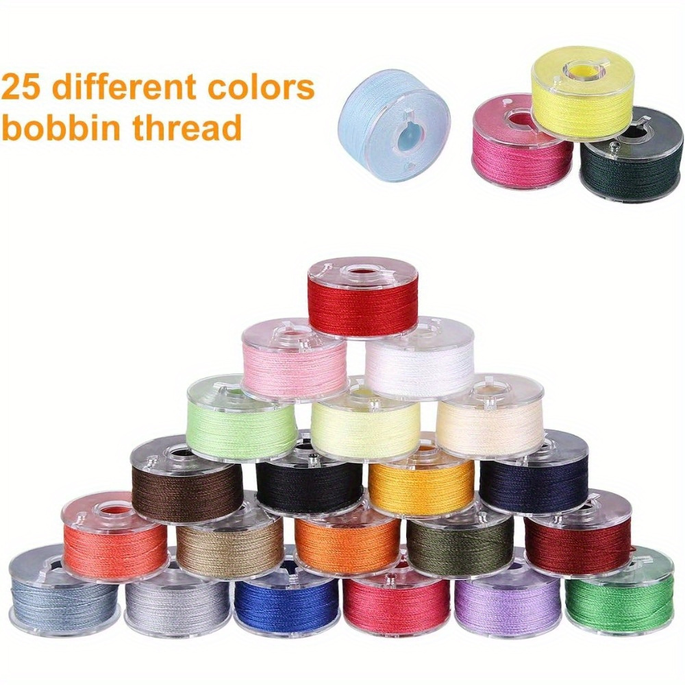 ilauke 50Pcs Bobbins Sewing Thread with Bobbin Case Size A Prewound Sewing  Bobbins 50 Colors Polyester Thread Compatible for  Brother/Singer/Babylock/Janome/Elna Embroidery Machine