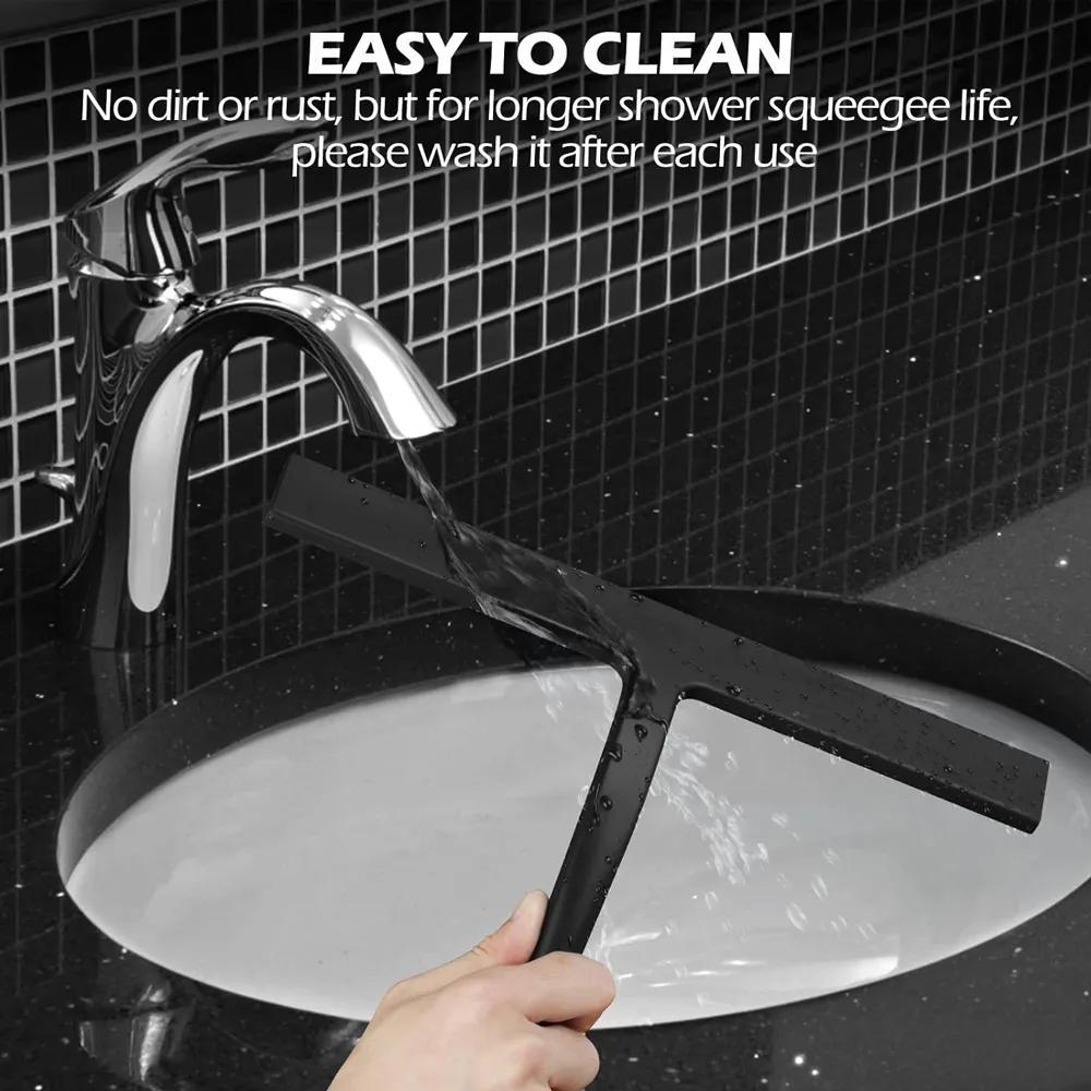 All purpose Shower Squeegee For Shower Doors Black Stainless - Temu