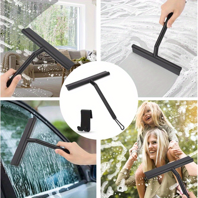1pc Glass Cleaning Tool With Silicone Wiper For Home Bathroom Mirror Window  Cleaning