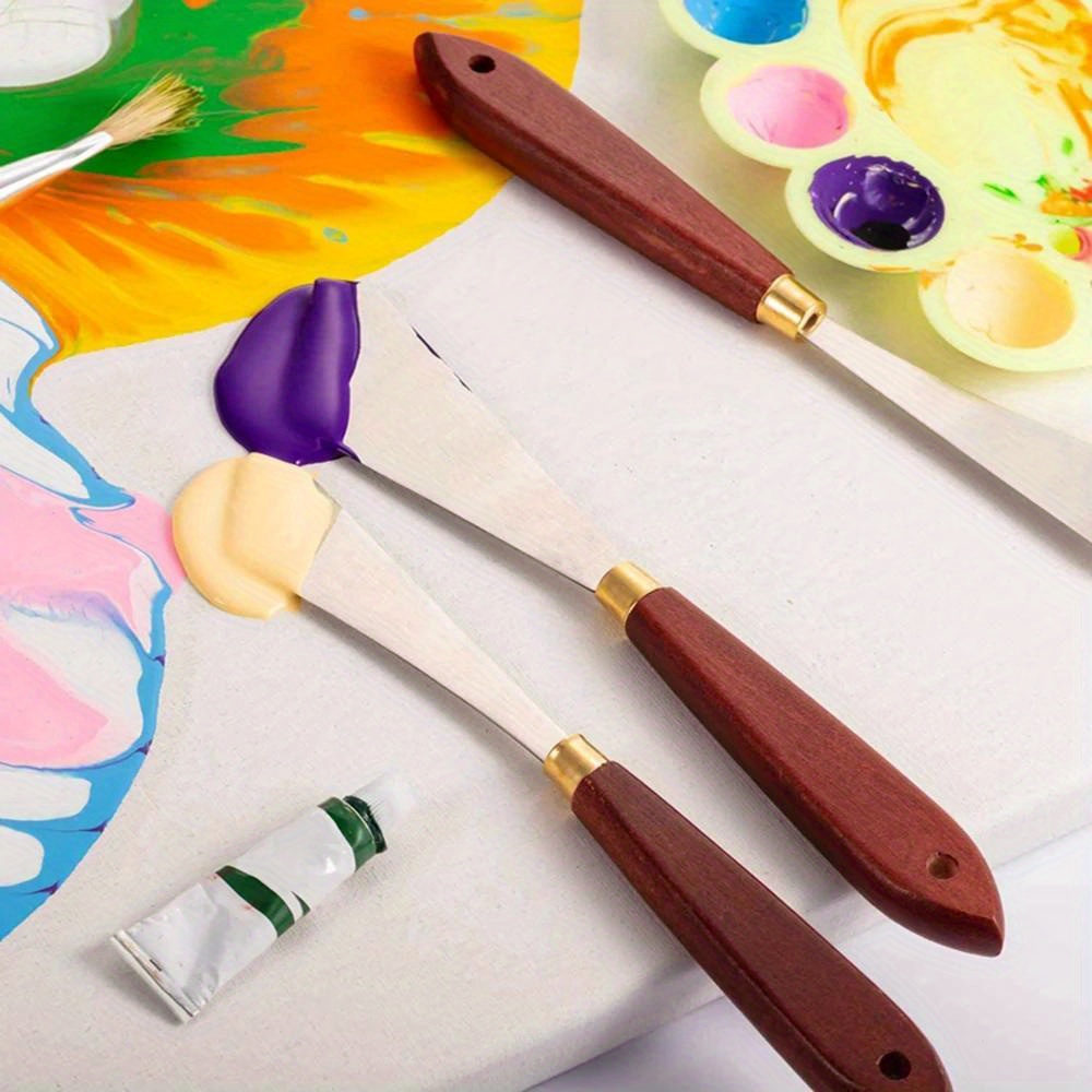 5Pcs Oil Painting Shovel Set Painting Mixing Scraper Artist tool Palette  Knife Spatula Painting Art Drawing - AliExpress