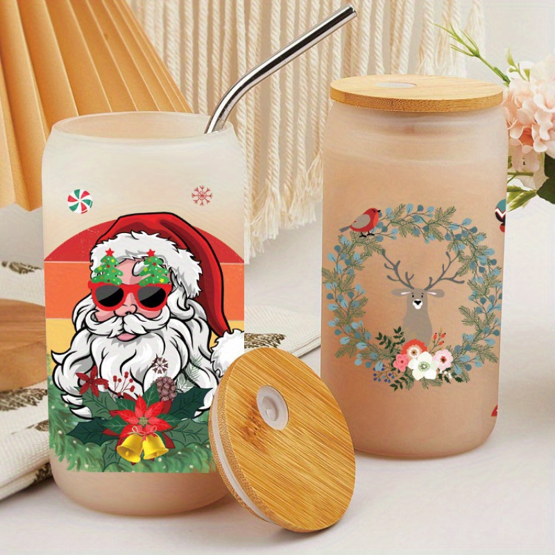 Tumbler Cup w/ Straw Christmas Coolites Santa Claus Light Up Green