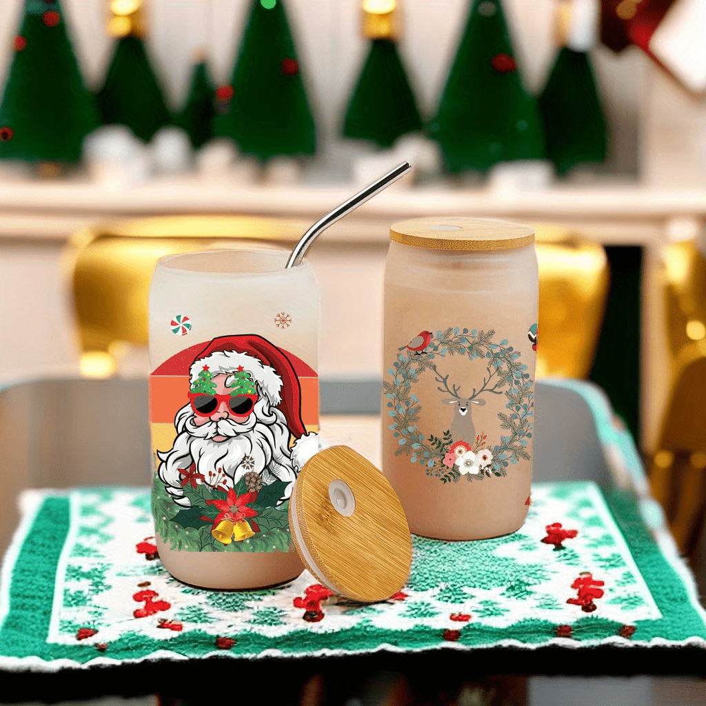 Christmas Santa Claus Pattern Water Bottle