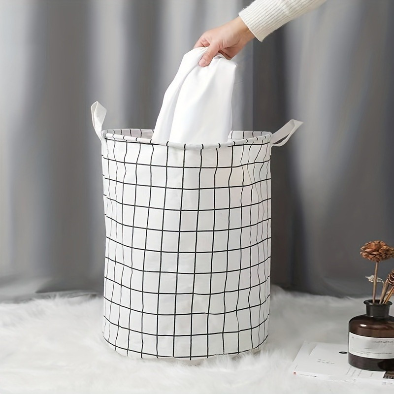 Round Dirty Clothes Basket Fabric Laundry Basket Portable - Temu