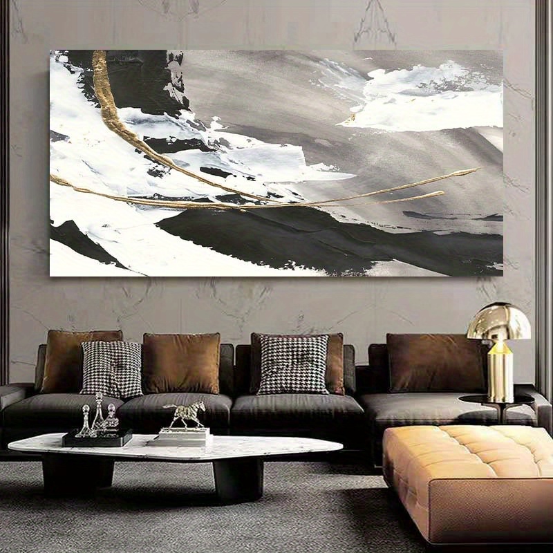 Canvas Wall Art For Living Room Abstract Black Yellow And - Temu