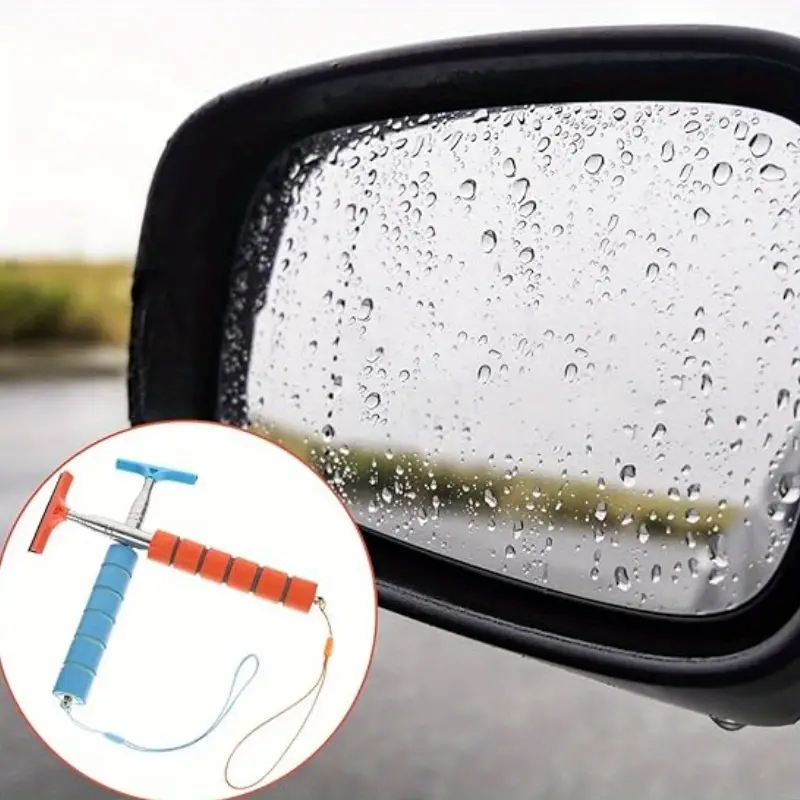 Retractable Rear View Mirror Wiper Portable Auto Mirror Squeegee