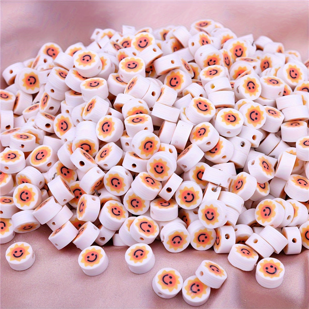 Polymer Clay White Background Sun Smiling Face Perforated Beads, For Jewelry  Making, Diy Bracelet Necklace Phone Bag Chain Craft Supplies - Temu United  Arab Emirates