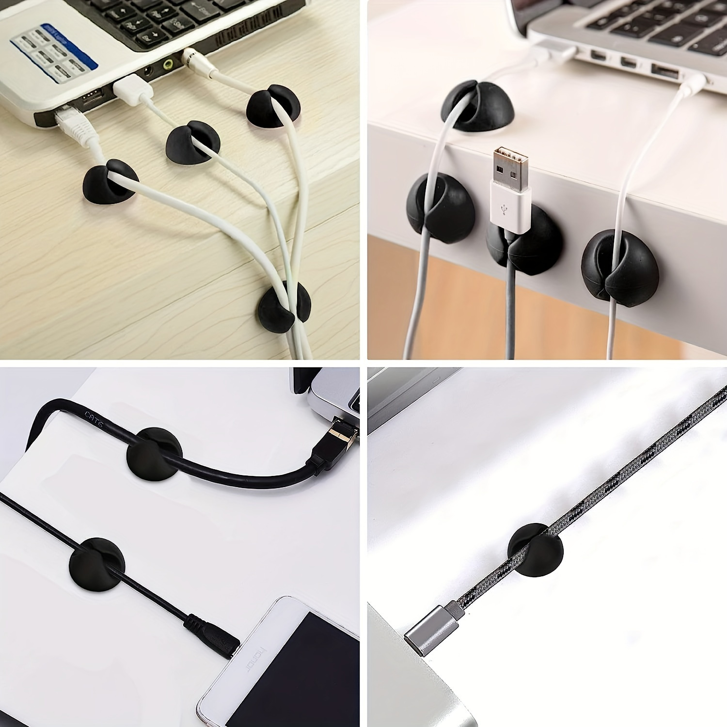 Desktop Cable Manager Self Adhesive Cable Clip Ware Cord - Temu