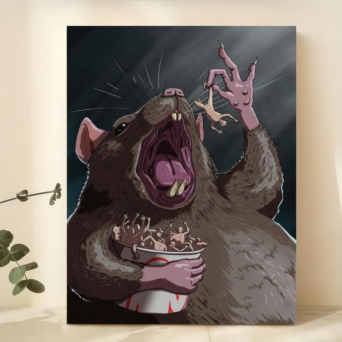 Canvas Painting, Vintage Rat King Poster, Cute Mouse Art Poster, Ideal Gift  For Living Room, Kitchen, Decor Wall Art Wall Decor, Home Decor, Wall Art,  Room Decor, Room Decoration, No Frame 