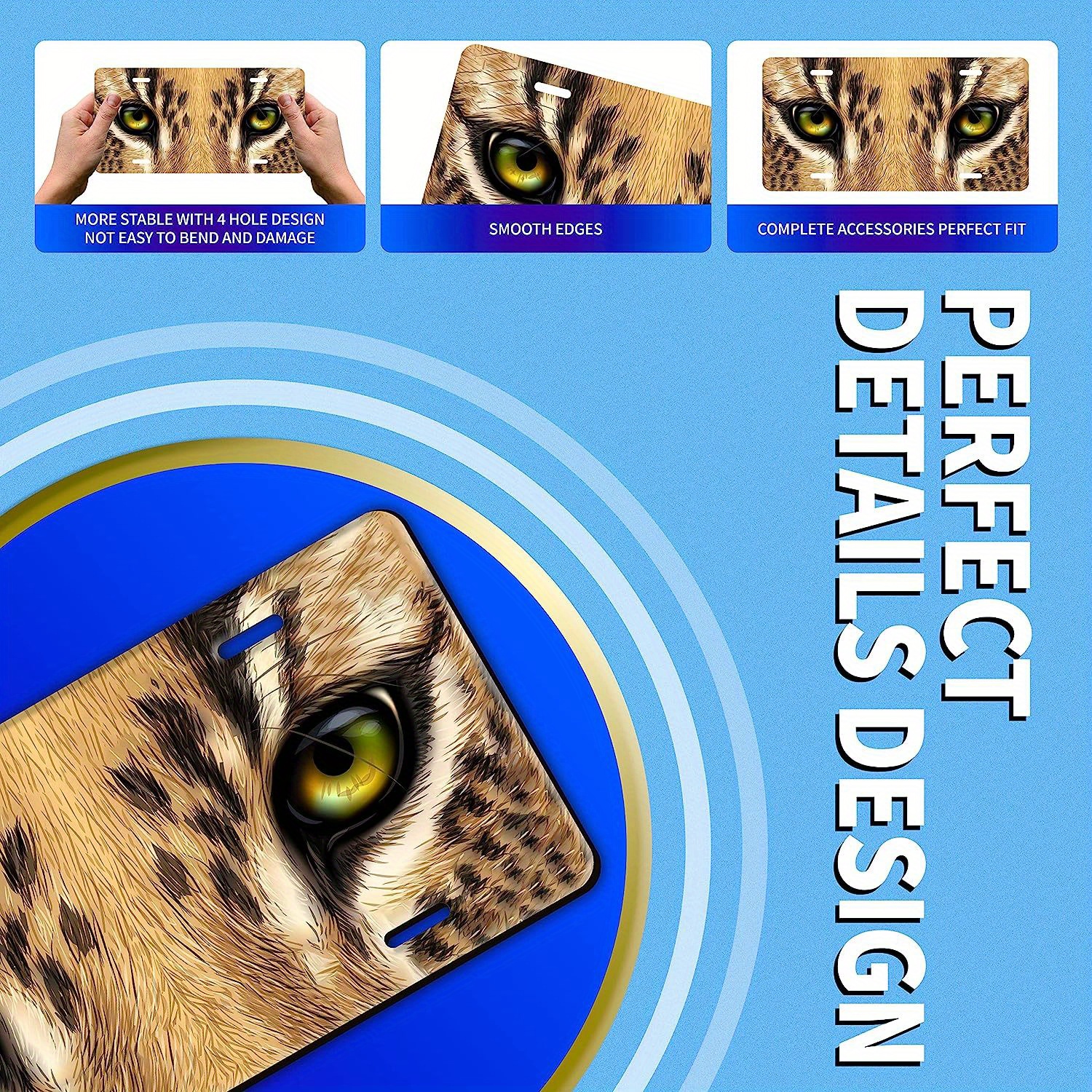 Leopard In Floral Jungle Car Decorative Front License Plate,Vanity Tag,Metal Car Plate,Aluminum-1020156