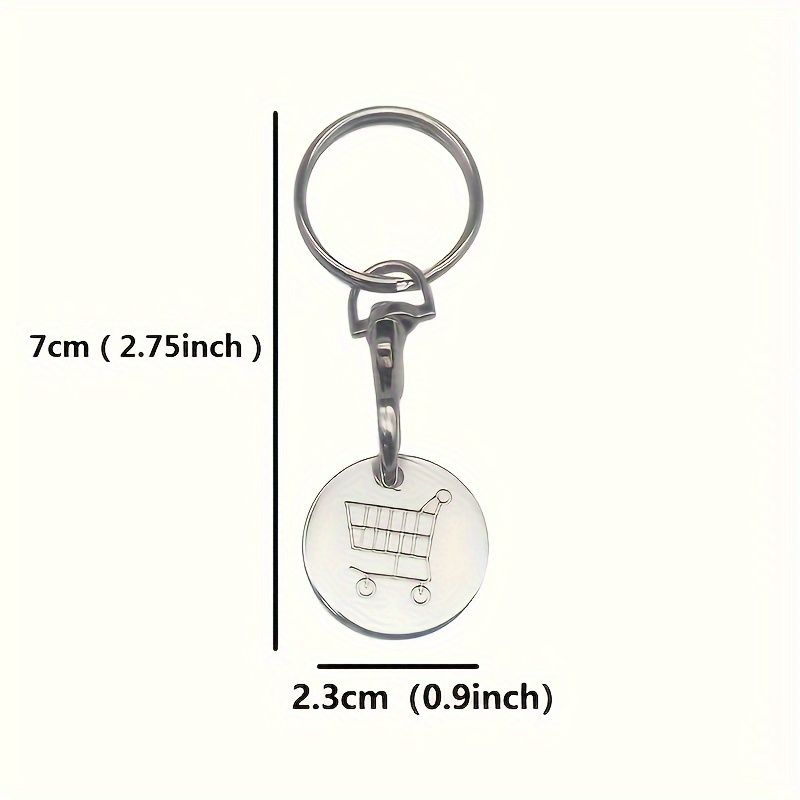 1/2/4Pcs, Shopping Trolley Remover Key Ring, Metal Portable Token Chip Keychain,Temu