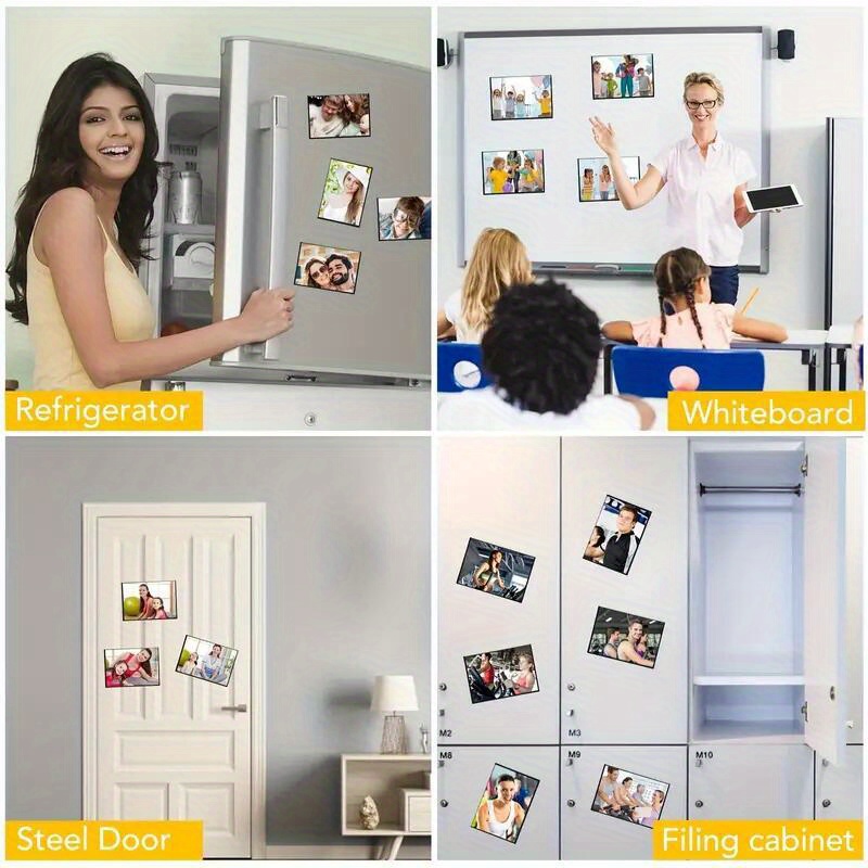Black Magnetic Picture Frame Photo Magnets Sleeves For - Temu