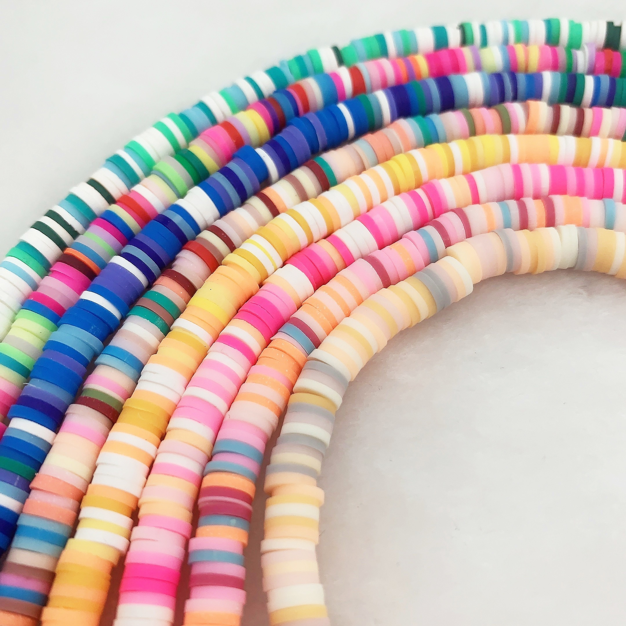 Flat Round Spacer Clay Beads For Diy Bracelets Diy Jewelry - Temu