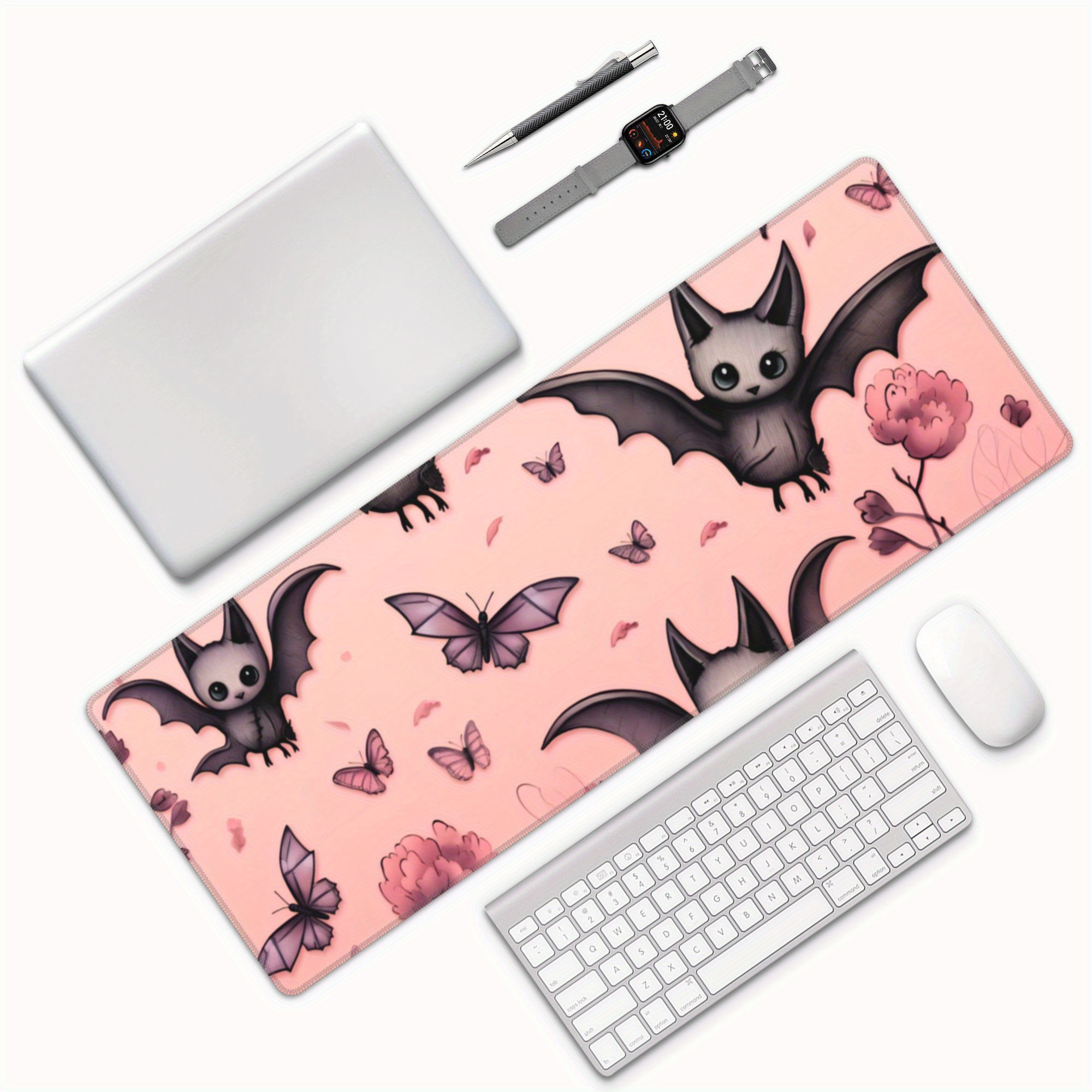 Un Ordinateur Portable Rose Avec Une Souris Et Un Fond Rose