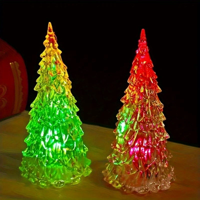 Acrylic Christmas Tree Colorful Night Light Glowing - Temu